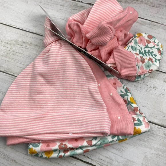 Carter's Just One You Newborn (0-3) Girls Mitten and Hat Sets NWT Pink - Picture 5 of 6